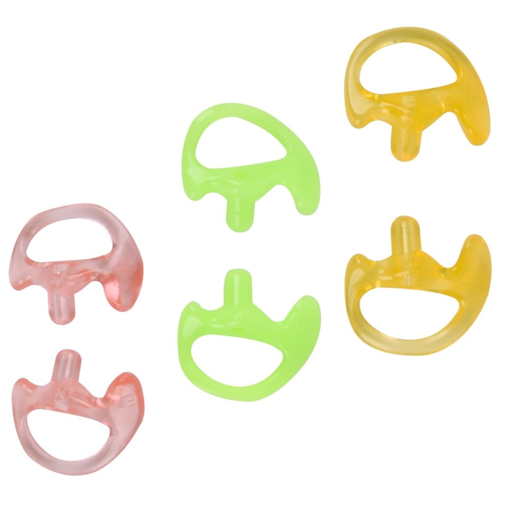 Renastar Radio Ear Molds Soft Silicone Earmold for Walkie Talkie Surveillance Earpiece (3 Pairs, Small Size: Red+Green+Yellow)
