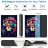 BREIDMKFM Keyboard Case for Samsung Galaxy Tab A8 10.5 Inch SM-X200/X205/X207, Galaxy Tab A8 2022 Smart Tablet Cover with Detachable Wireless Bluetooth Keyboard, Lion Wearing Headphones view 3