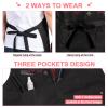 Coume Hair Stylist Apron Hairstylist Salon Apron with Rhinestone Tools and 3 Pockets Hairdresser Barber Aprons(Simple) view 2
