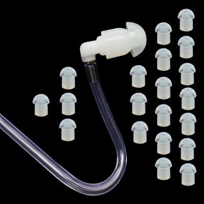 Silicone Ear Tips Replacement for Walkie Talkie Acoustic Coil Tube Earpiece Two Way Radio Surveillance Headset (White,Wired)