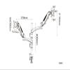 27" 0-8kg Full Motion Air Gas Spring LCD Tv Table Mount Double Monitor Stand Clamp Grommet 400mm view 4