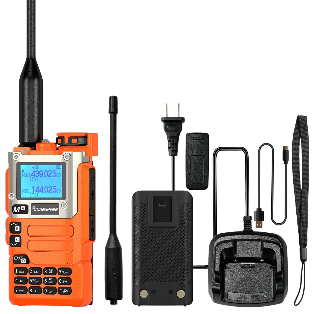 Quansheng UV-K5(8) Radio USB-C Charging Cable Two Way Radio Long Range with NOAA for Adults 5W U/V Dual Band DTMF AM FM Walkie Talkie with USB-C Cable