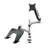 0-200mm Thick Desk GM124U-D Multimedia Desktop Dual Arm 10"-27" Monitor Holder+ Laptop Stand Table Dual Monitor Mount Arm Stand (Color : 170-180mm Desk) view 1