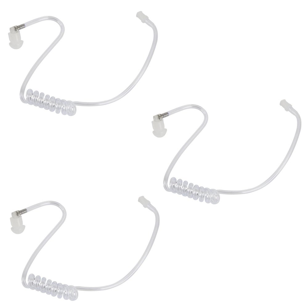 Renastar Acoustic Coil Tube Replacement for Walkie Talkie Surveillance Headset (Clear, 3pack)