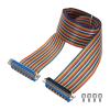 MECCANIXITY 1 Pcs IDC Rainbow Wire Flat Ribbon Cable DB37 Male to DB37 Female 39.4 Inch Length 2.54mm Pitch Breadboard Jumper Wires for Electronic Projects view 1