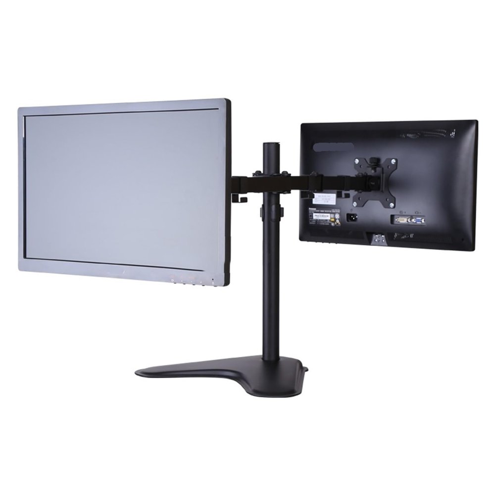 DL-TD07 32" 30"" 13" Folding Arm Desktop Full Motion Double Monitor Desktop Stand 2 Screen Holder Tilt 45 Rotate 360
