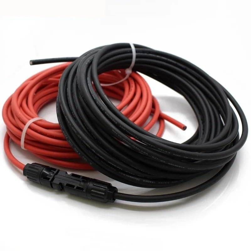 QukAn 1-10m Solar Cable PV Wire Extension Red and Black Cable Assembly Wire, 6/4/2.5 Mm2 10/12/14 AWG with (Color : R and B, Size : 4mm2 6M)