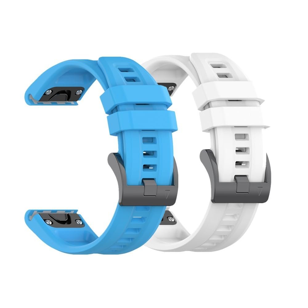 Waekethy Watch Band for Garmin Descent MK3 51mm/MK3i 51mm, 26mm Quick Fit Silicone Replacement Band for Fenix 7x/Fenix 7x Pro, Fenix 6x/Fenix 6x Pro, Fenix 5x/Fenix 5x Plus