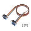 MECCANIXITY 1 Pcs IDC Rainbow Wire Flat Ribbon Cable DB9 Male to DB9 Male 39.4 Inch Length 2.54mm Pitch Breadboard Jumper Wires for Electronic Projects view 1