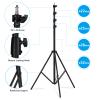 20FT Heavy Duty Aluminum Tripod Stand, 1/4" & 3/8" Screw Adapter, Tall Camera & Light Stand for Sports Camera, Outdoor Video Shooting & Photography view 3