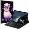 BREIDMKFM Keyboard Case for Samsung Galaxy Tab A8 10.5 Inch SM-X200/X205/X207, Galaxy Tab A8 2022 Smart Tablet Cover with Detachable Wireless Bluetooth Keyboard, Cute Fluffy Alpaca view 1