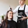 Coume Hair Stylist Apron Hairstylist Salon Apron with Rhinestone Tools and 3 Pockets Hairdresser Barber Aprons(Trendy) view 3