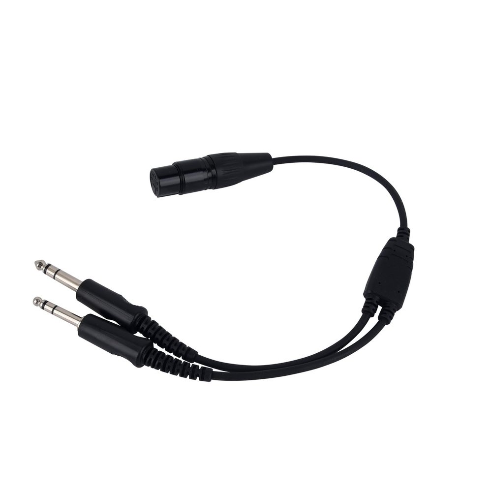5 Pin Xlr Connector U174 Adapter Female Dual Male Twin Plug Aplitter Cable Cord for Airbus Bose a320 a20 a30 Pilot Aviation Headet GA Headphone(5-pin,Black,Wired)