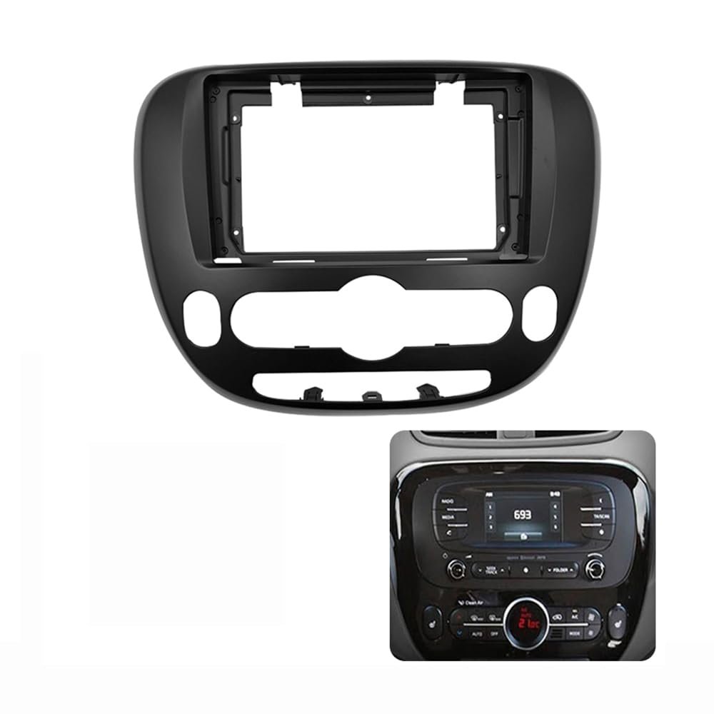 9'' Car Radio Stereo Dash Fascia Frame Bezel Panel Trim for Kia Soul 2014 15 16 17 18 19 Mount Kit B