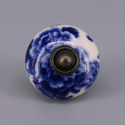 Southst 1x Various Models Ornate Blue Red Floral Knobs for Cabinets & Cupboards - Hand Painted Pulls Handle - (Color: J)
