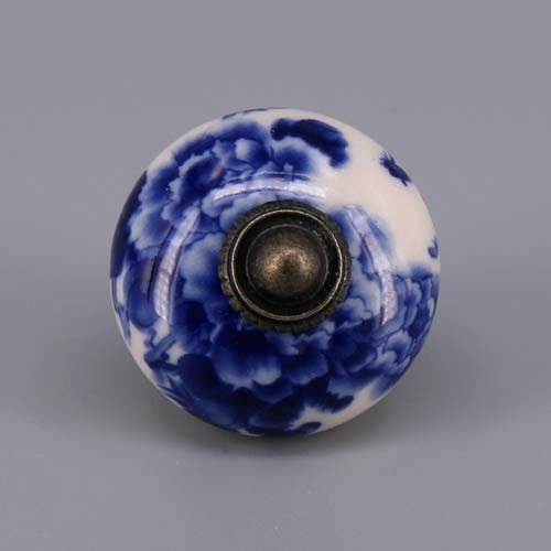 Southst 1x Various Models Ornate Blue Red Floral Knobs for Cabinets & Cupboards - Hand Painted Pulls Handle - (Color: J)