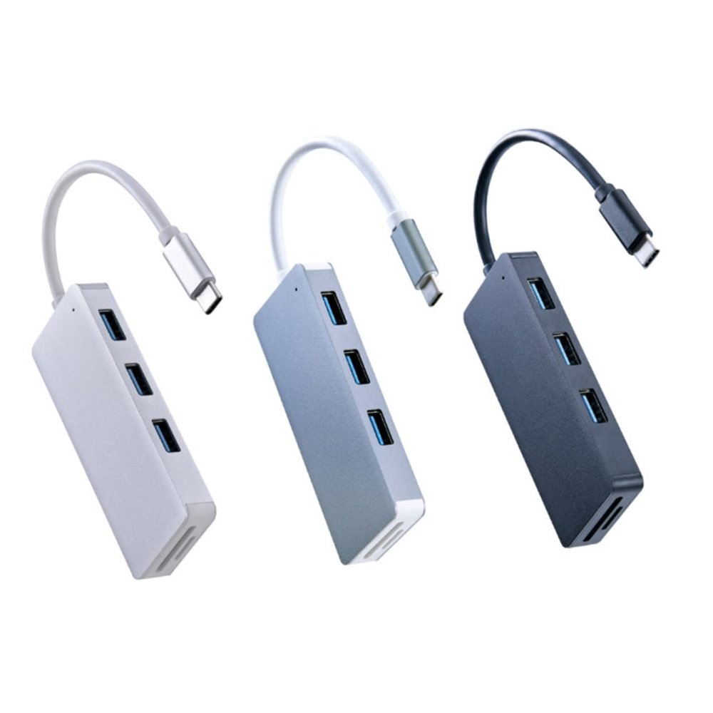 HOMSFOU Single USB Hub USB Type-c Ports Compact and Lightweight for Easy Compatible and Laptops Portable Card Reader in Space Grey