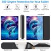 BREIDMKFM Keyboard Case for Samsung Galaxy Tab A8 10.5 Inch SM-X200/X205/X207, Galaxy Tab A8 2022 Smart Tablet Cover with Detachable Wireless Bluetooth Keyboard, Two Dolphins view 3