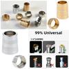 RecDec 2 Set Shower Hose Nut and Screw Replacement Universal Stainless Steel Brass Adapter Joint Connector for Handheld Shower Head Hose Bathroom Bathing Water Pipe Attachment Repair Parts view 2