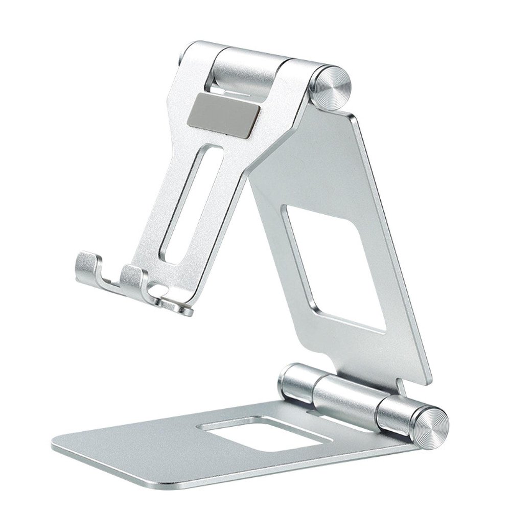 Aluminum Alloy Double Folding Mobile Phone Holder Desktop Tablet Live Lazy Person Stand