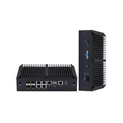 KETUOPU Firewall Appliance Mini PC, Atom C3758 5xIntel I225 2.5Gbe LAN 4x10G SFP+, 4G DDR4 RAM 256G M.2 NVME SSD, K3758L9 Fanless PC Router Server Firewall, Support AES-NI