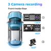 Dash Cam Front and Rear 3 Channel Comprehensive Recording for Interior, and Rear Inside Best Rechargeable Full HD Recording Wireless Connectivity Parking Monitoring Mini Design view 3