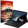BREIDMKFM Keyboard Case for Samsung Galaxy Tab A8 10.5 Inch SM-X200/X205/X207, Galaxy Tab A8 2022 Smart Tablet Cover with Detachable Wireless Bluetooth Keyboard, Red Japanese Hills view 1
