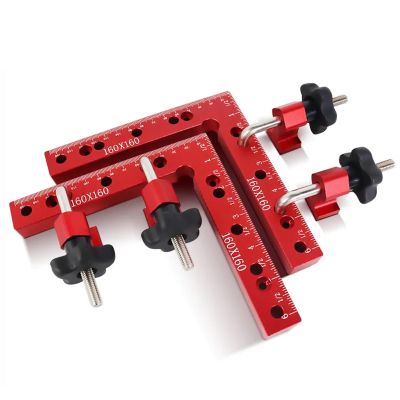 DEMCAY 90 Degrees L-Shaped Auxiliary Fixture Splicing Board Positioning Panel Fixed Clip Carpenter's Square Ruler Woodworking Tool (Color : 160MM)
