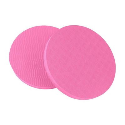 Baluue 2pcs Tpe Yoga Support Pad for Knees Elbows Wrists and Shoulders Thick Round Cushion for Pain Relief Workouts and Travel Pink