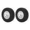 2 Piece Aluminum Tires and Rims Set, 1/24 RC Treadmill Car, Wheel Tire Upgrade for SCX24 RC Axial Crawler - Durable Upgrade Parts for Cars(Silver) view 1