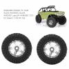 2 Piece Aluminum Tires and Rims Set, 1/24 RC Treadmill Car, Wheel Tire Upgrade for SCX24 RC Axial Crawler - Durable Upgrade Parts for Cars(Silver) view 3