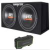 Audiosavings Bundle: (1) Pair Rockville RPB3-BLACK Handheld Wireless Linking Portable Bluetooth Speakers Bundle with (1) MTX Terminator TNE212DV 1000 Watt RMS Dual 12 Subs + Vented Sub Box (3 Items) view 1