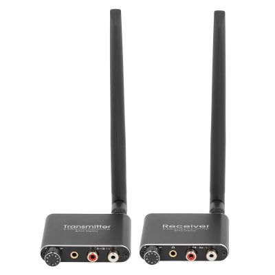 gernie 2.4Ghz Wireless Audio Transmitter and Receiver, 164ft Long Range Low Latency Wireless Audio Adapter with RCA 3.5mm Input Output Type C Charging Wireless Adapter Kit for Speaker, US Plug