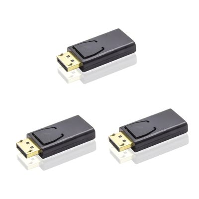 Hemoton 3pcs Adapter Converter for Displayport to Resolution Durable Gold Plated Connectors