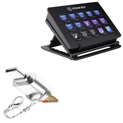 BoxWave Adapter Compatible with Elgato Stream Deck - Micro SD Card miniReader, USB Type-C OTG Reader USB3.0 Adapter Keychain - Metallic Silver