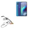 BoxWave Adapter Compatible with Motorola Moto G100 - Micro SD Card miniReader, USB Type-C OTG Reader USB3.0 Adapter Keychain - Metallic Silver view 1