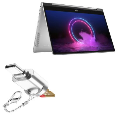 BoxWave Adapter Compatible with Dell Inspiron 17 2-in-1 (7706) - Micro SD Card miniReader, USB Type-C OTG Reader USB3.0 Adapter Keychain - Metallic Silver