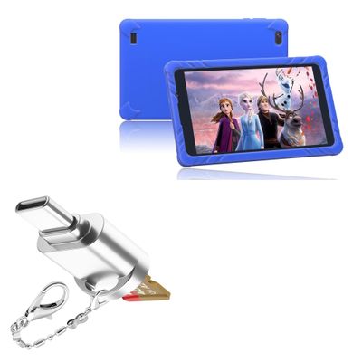 BoxWave Adapter Compatible with SGIN Kids Tablet Android 12 C8 (8 in) - Micro SD Card miniReader, USB Type-C OTG Reader USB3.0 Adapter Keychain - Metallic Silver