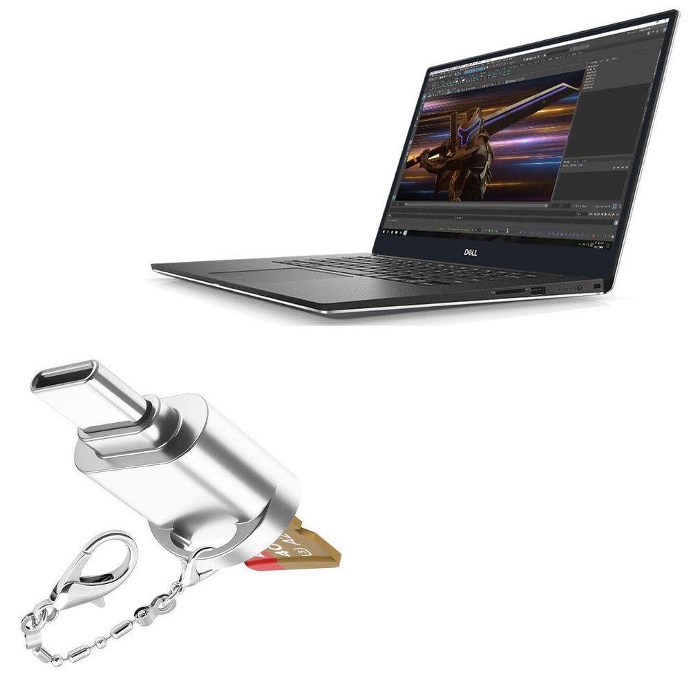 BoxWave Adapter Compatible with Dell Precision 5540 - Micro SD Card miniReader, USB Type-C OTG Reader USB3.0 Adapter Keychain - Metallic Silver