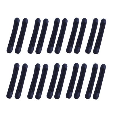 PartyKindom 20pairs Silicone Glasses Leg Sleeves Non- Spectacle Frame Accessories for Daily Use and Sports Black