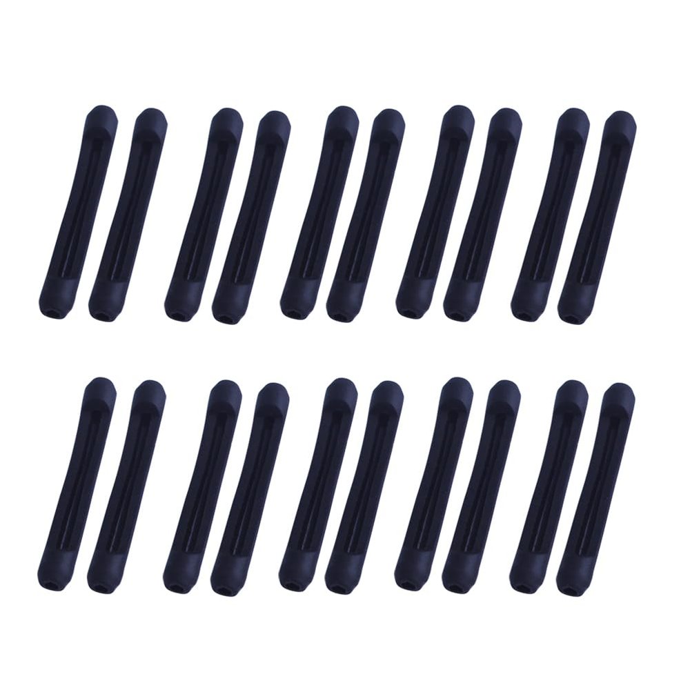 PartyKindom 20pairs Silicone Glasses Leg Sleeves Non- Spectacle Frame Accessories for Daily Use and Sports Black
