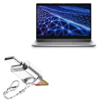 BoxWave Adapter Compatible with Dell Latitude 3330 2-in-1 - Micro SD Card miniReader, USB Type-C OTG Reader USB3.0 Adapter Keychain - Metallic Silver
