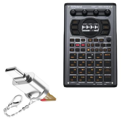 BoxWave Adapter Compatible with Roland SP-404 MKII - Micro SD Card miniReader, USB Type-C OTG Reader USB3.0 Adapter Keychain - Metallic Silver