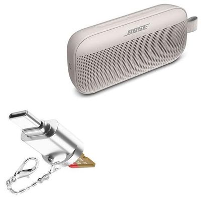 BoxWave Adapter Compatible with Bose SoundLink Flex - Micro SD Card miniReader, USB Type-C OTG Reader USB3.0 Adapter Keychain - Metallic Silver