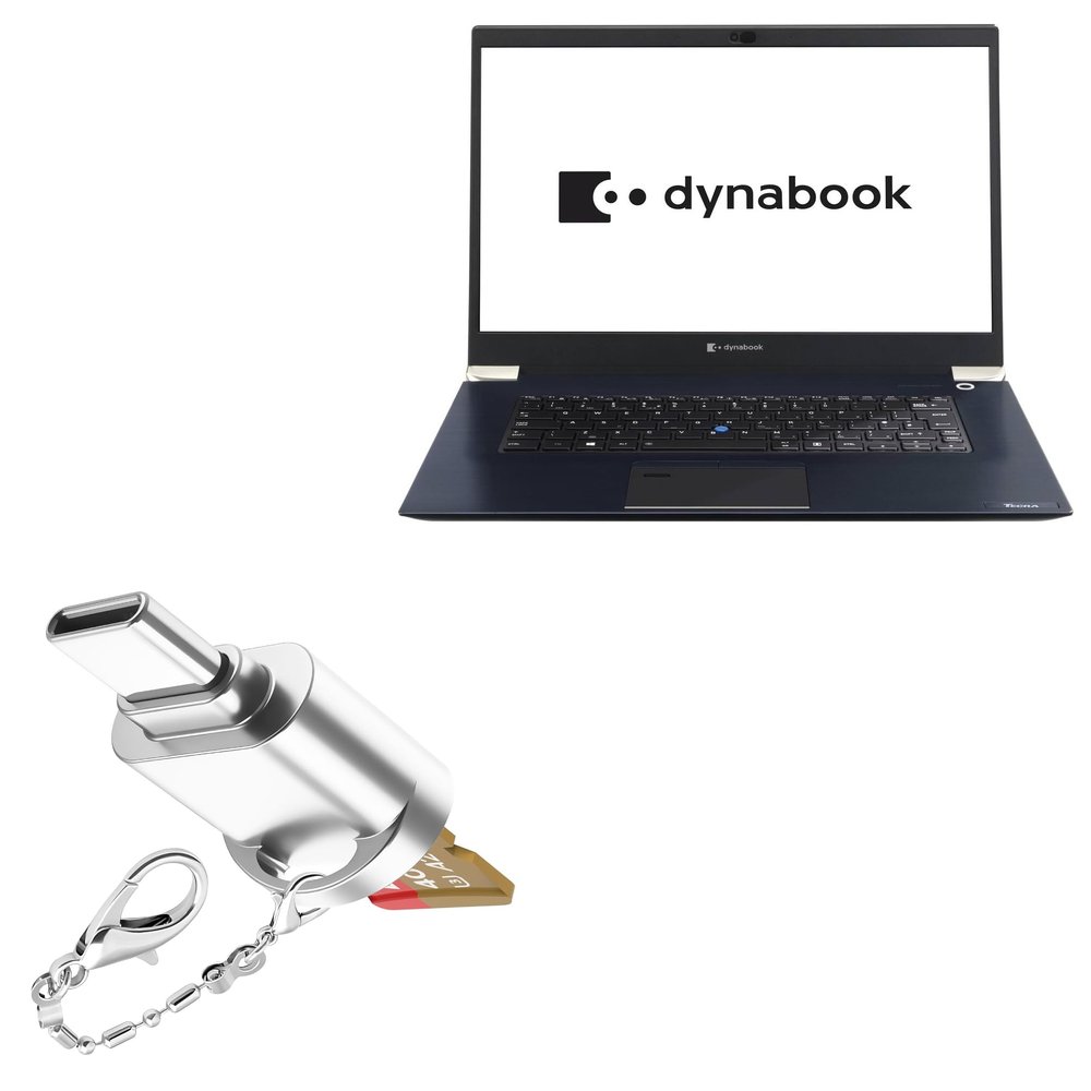 BoxWave Adapter Compatible with Dynabook Tecra X50 - Micro SD Card miniReader, USB Type-C OTG Reader USB3.0 Adapter Keychain - Metallic Silver