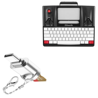 BoxWave Adapter Compatible with Astrohaus Freewrite Smart Typewriter (2nd Gen) - Micro SD Card miniReader, USB Type-C OTG Reader USB3.0 Adapter Keychain - Metallic Silver