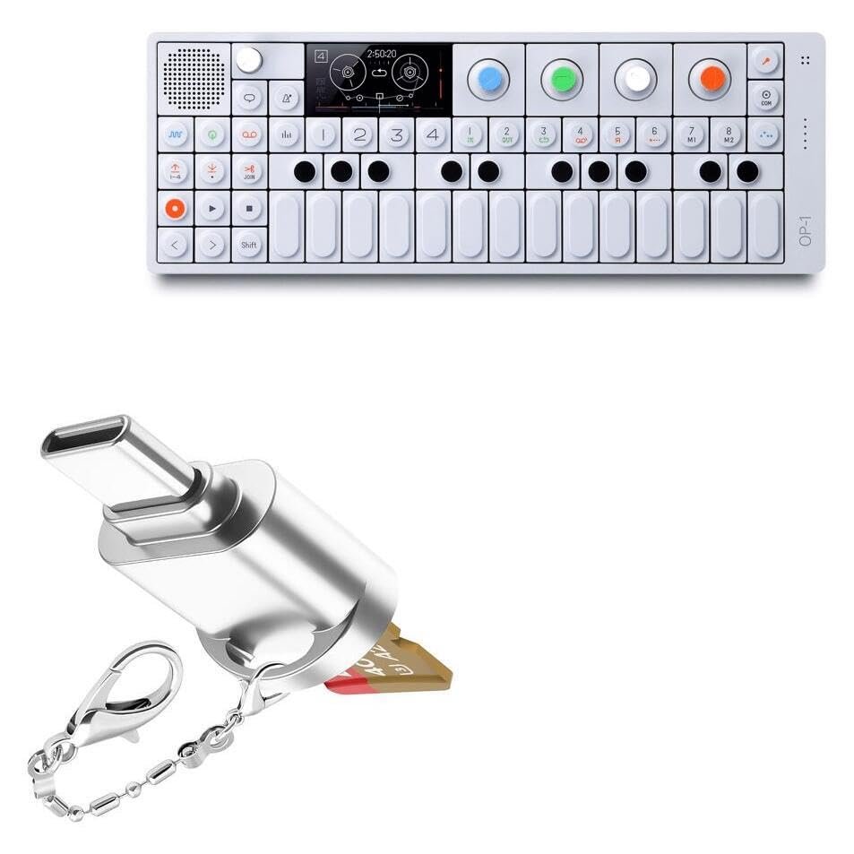 BoxWave Adapter Compatible with Teenage Engineering OP-1 - Micro SD Card miniReader, USB Type-C OTG Reader USB3.0 Adapter Keychain - Metallic Silver