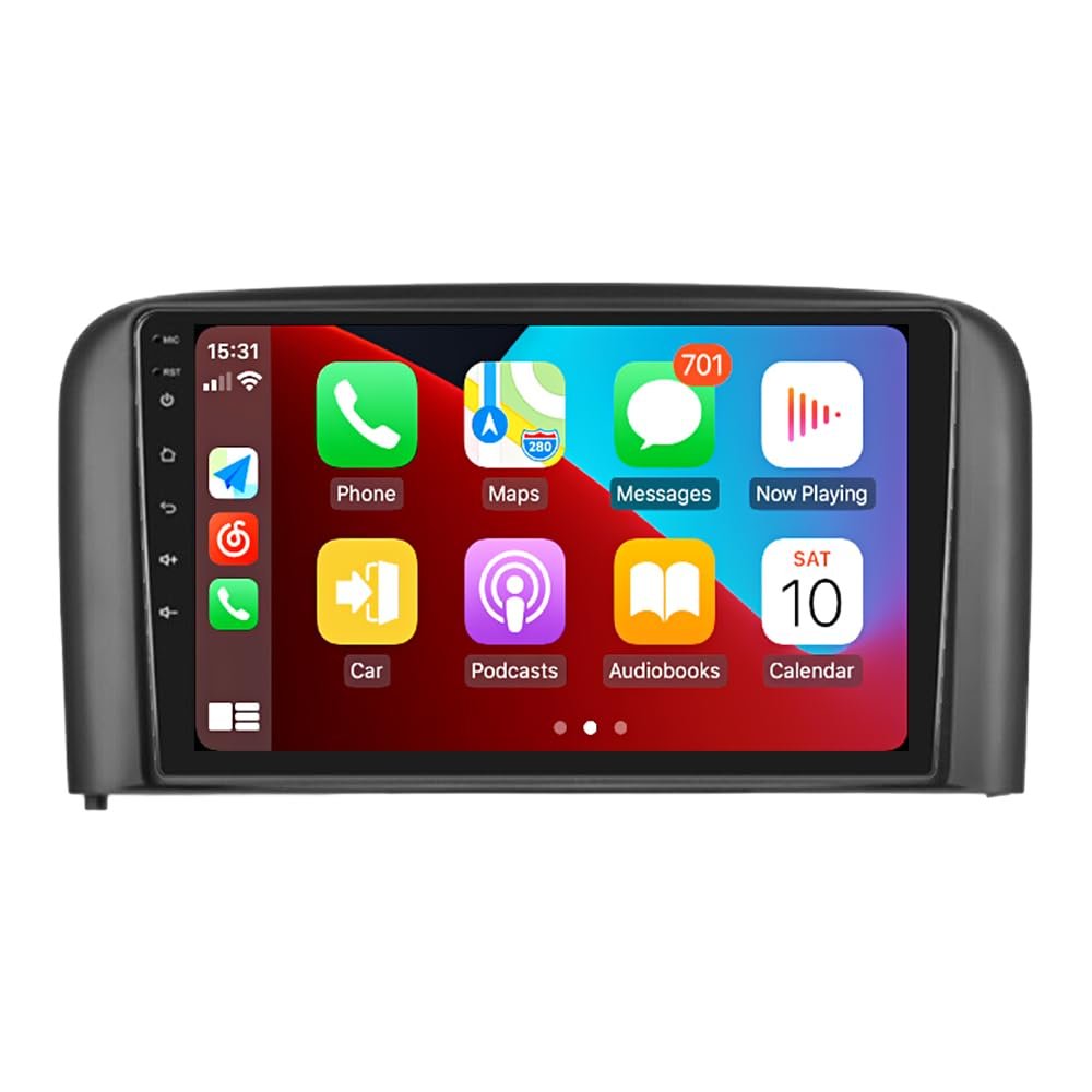 Android 13 for Volvo S80 Radio 1999-2006 with Wireless Apple Carplay Android Auto 9" Touchscreen Car Stereo with Free Backup Camera GPS Navigation Head Unit 4GB ROM+64GB ROM