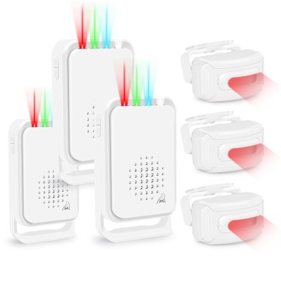 GreenCycle 3PK Wireless Driveway Alert Motion Alarm Outside Motion Sensor Detector Doorbell Chime Kit Waterproof Weatherproof DIY Home Security for Garden Shed Outdoor Security Office Elderly Visitor