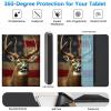 BREIDMKFM Keyboard Case for Samsung Galaxy Tab A 10.1 2019, Galaxy Tab A 10.1 SM-T510/SM-T515/SM-T517 Smart Tablet Cover with Detachable Wireless Bluetooth Keyboard, Deer American Flag view 3